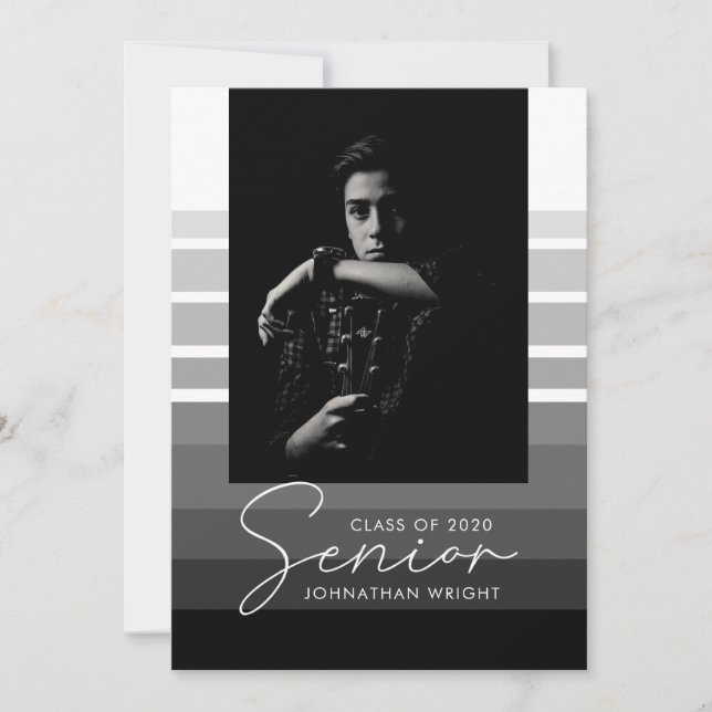 Modern Senior Steps Grad Photo Card (Front)