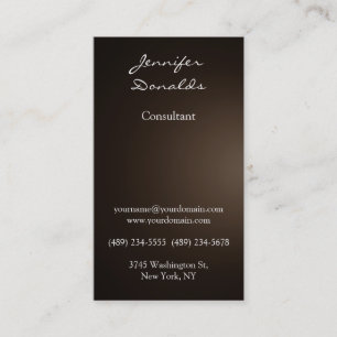 Modern Sepia Brown Colour Handwriting Plain Unique Business Card