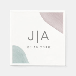 Modern Serenity Monogram Paper Napkin