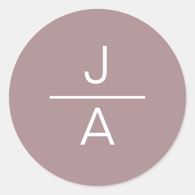 Modern Serenity | Monogram Round Sticker (Front)