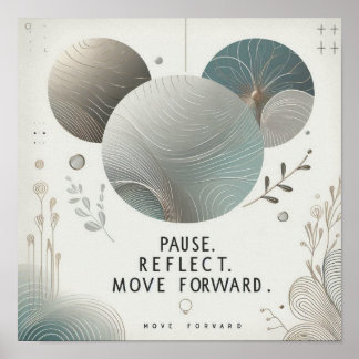 Modern Serenity Quote Calm Botanical Typography Poster