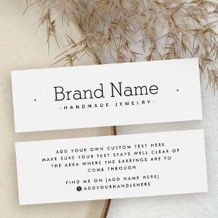 Modern serif minimal stud earring display card