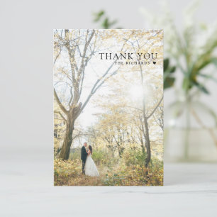 Modern Serif Thank You Wedding Photo Card