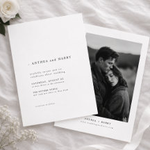 Modern Serif Typography Black and White Wedding
