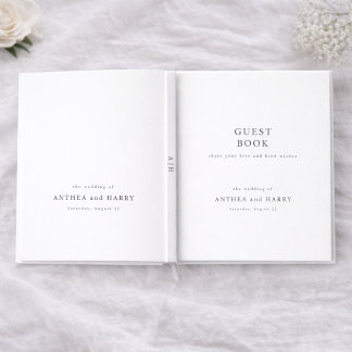 Modern Serif Typography Editorial Wedding Guest Book
