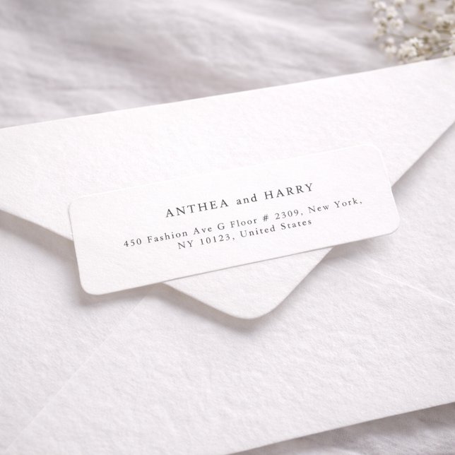 Modern Serif Typography Wedding Return Address (Creator Uploaded)