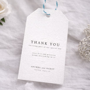 Modern Serif Typography Wedding Thank You Favour Gift Tags