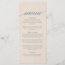 Modern Serif Wedding Menu in Dusty Blue