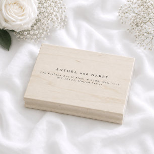 Modern Serif Wedding Return Address Rubber Stamp