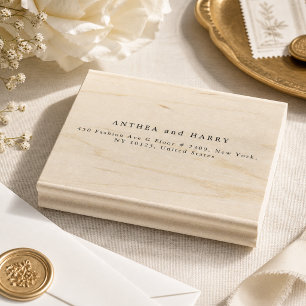 Modern Serif Wedding Return Address Rubber Stamp