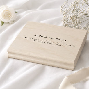 Modern Serif Wedding Return Address Rubber Stamp