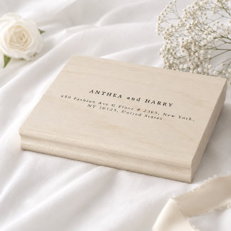 Modern Serif Wedding Return Address Rubber Stamp