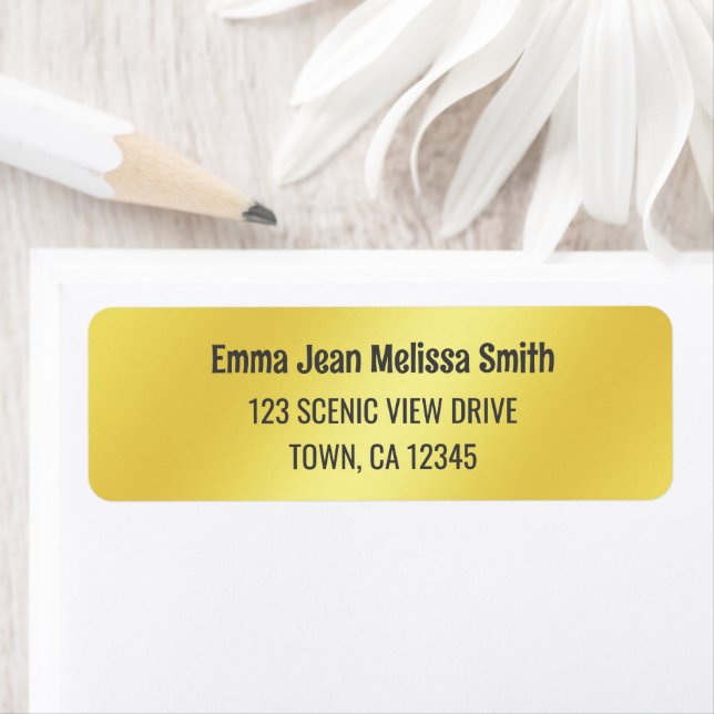 Modern Seventies Vibe Golden Return Address  (Insitu)