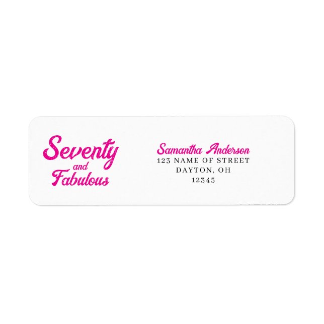 Modern Seventy and Fabulous Bold 70th Birthday  (Front)