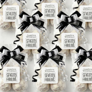 Modern Seventy and Fabulous Bold 70th Birthday Square Sticker