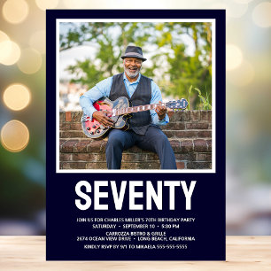 Modern SEVENTY Photo 70th Birthday Party Invitation