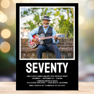 Modern SEVENTY Photo 70th Birthday Party Invitation