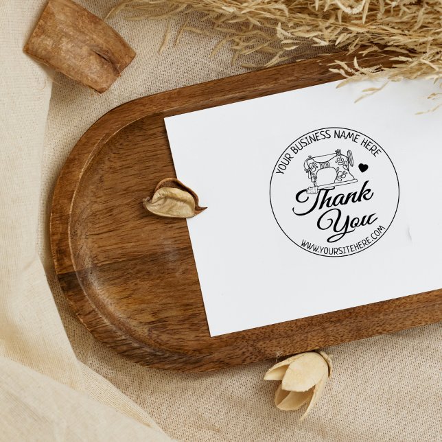 Modern Sewing Business Thank You  Rubber Stamp (Creator Uploaded)