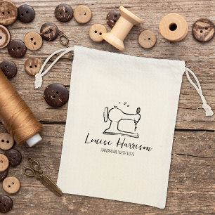 Modern Sewing Machine, Handmade Business Large  Rubber Stamp