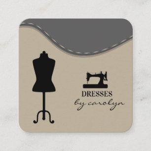Modern Sewing Machine Seamstress or Tailor Square Business Card