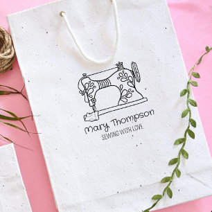 Modern Sewing Machine, Small Business Large   Rubber Stamp