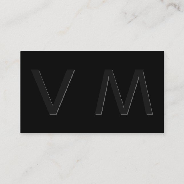Modern Shadow Monogram 2 Business Card (Front)
