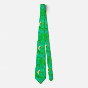Modern Shamrock Green Abstract Botanical Pattern Tie