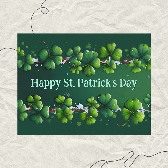 Modern Shamrocks St. Patrick's Day Postcard (Creator Uploaded)