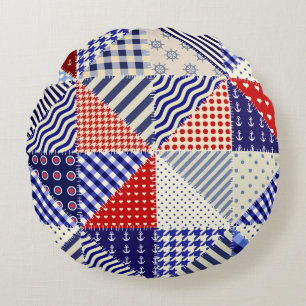 Modern shapes and geometric seamless pattern in sc round cushion