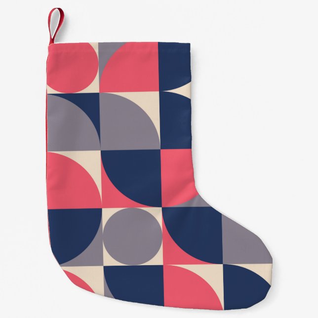 Modern shapes and geometric seamless pattern in sc small christmas stocking (Front)