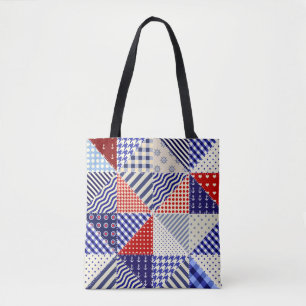 Modern shapes and geometric seamless pattern in sc tote bag