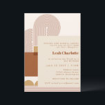 Modern Shapes and Line Terracotta Bat Bar Mitzvah  Invitation<br><div class="desc">Contemporary Shapes and Lines in Terracotta Bat and Bar Mitzvah Invitation</div>