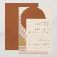 Modern Shapes and Lines Copper Gold Bridal Shower
