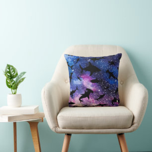 Modern shark fish jaws whale under the sea galaxy cushion