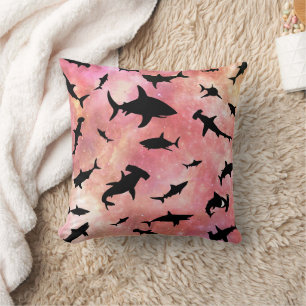 Modern shark fish jaws whale under the sea galaxy cushion