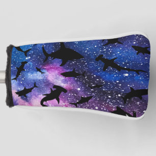 Modern shark fish jaws whale under the sea galaxy golf head cover
