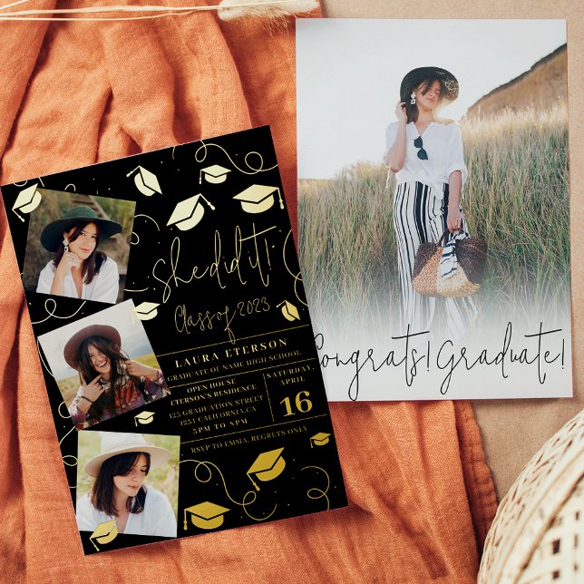 Modern She did it black chic photo graduation (Creator Uploaded)