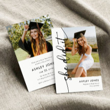 Modern She Did It Photo Graduation