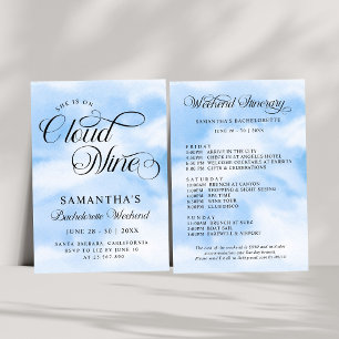 Modern She Is On Cloud 9 Bachelorette Weekend Invitation