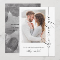 Modern She Said Yes Engagement Party Invite