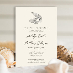 Modern Shell Beach Ocean The Night Before Invitation