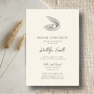 Modern Shell Beach Ocean Wedding Bridal Luncheon Invitation