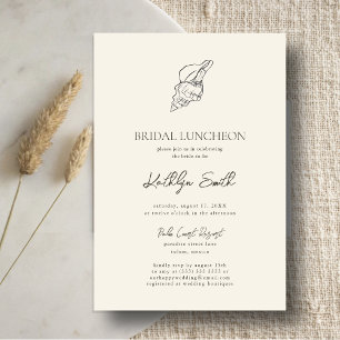 Modern Shell Beach Ocean Wedding Bridal Luncheon Invitation