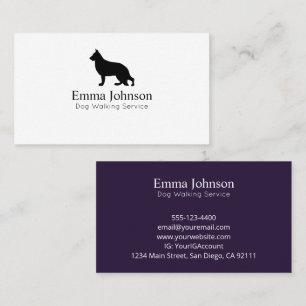 Modern Shepherd logo Dog Walking Business Cards