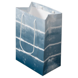 Modern Shibori Ombre Retro Tie Dye Hippie Indigo Medium Gift Bag
