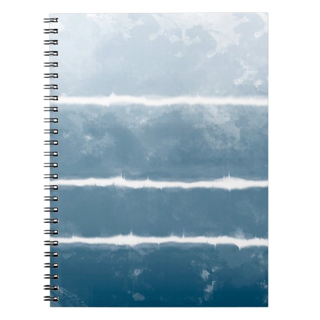 Modern Shibori Ombre Retro Tie Dye Hippie Indigo  Notebook (Front)
