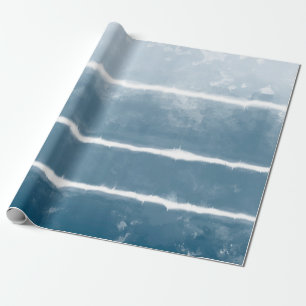 Modern Shibori Ombre Retro Tie Dye Hippie Indigo Wrapping Paper