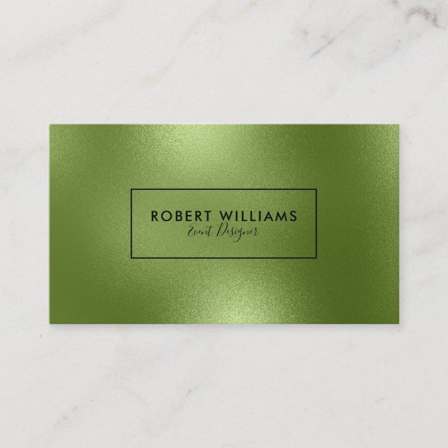 Modern Shiny Green Abstract Background Business Card (Front)
