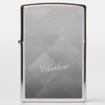 Modern Shiny Grey Metallic Aluminium custom Name