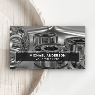 Modern Shiny Steel Ball Bearings Hardware Store Business Card